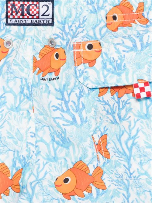 Boxer mare bambino MC2 Saint Barth azzurro con stampa MC2 SAINT BARTH Kids | JEAN02064L